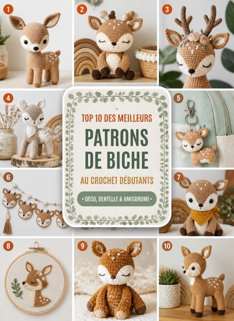 Les 10 Meilleurs Patrons de Biche Déco au Crochet pour Débutants