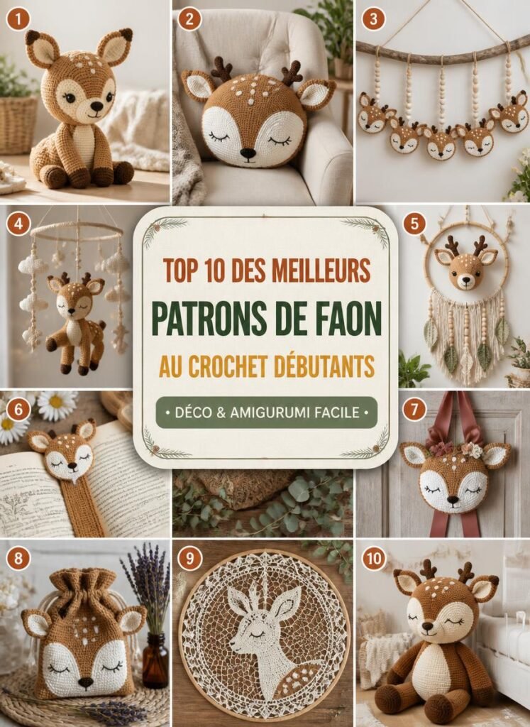 Les 10 Meilleurs Patrons de Faon Déco au Crochet pour Débutants
