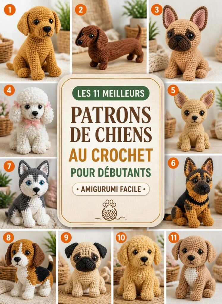Les 11 Meilleurs Patrons de Chiens au Crochet Amigurumi pour Débutants