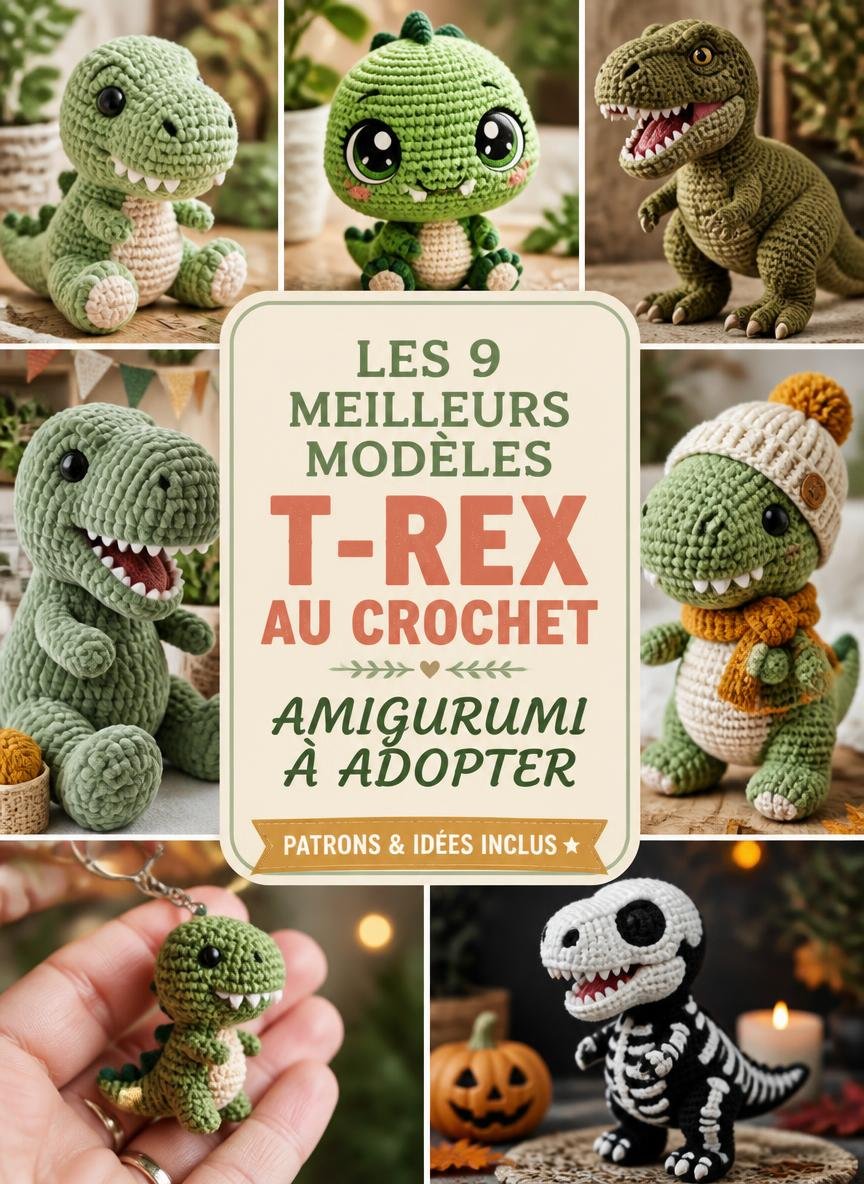 Modèles de dinosaure T-Rex au crochet amigurumi faciles à réaliser
