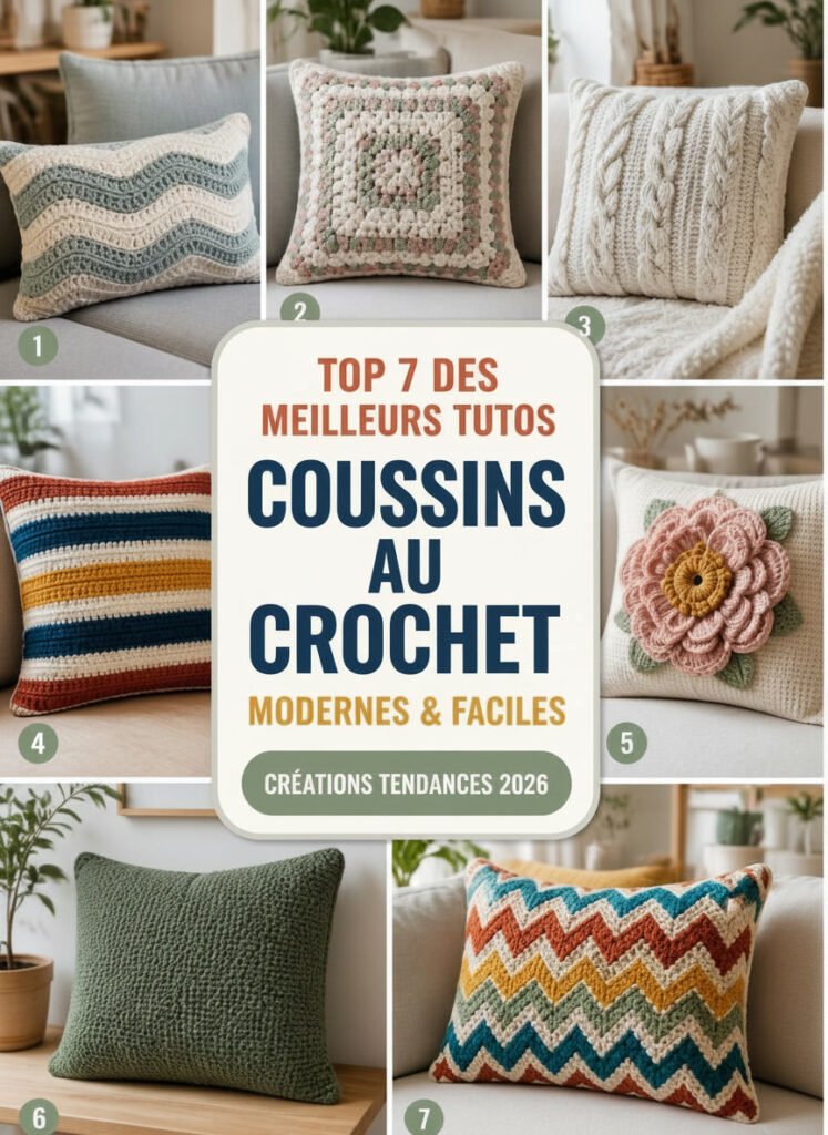 Top 7 des Meilleurs Tutos de Coussins au Crochet