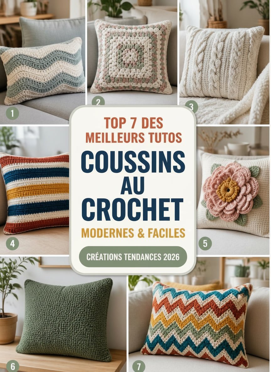 Top 7 des meilleurs tutos de coussins au crochet modernes et faciles à faire soi-même
