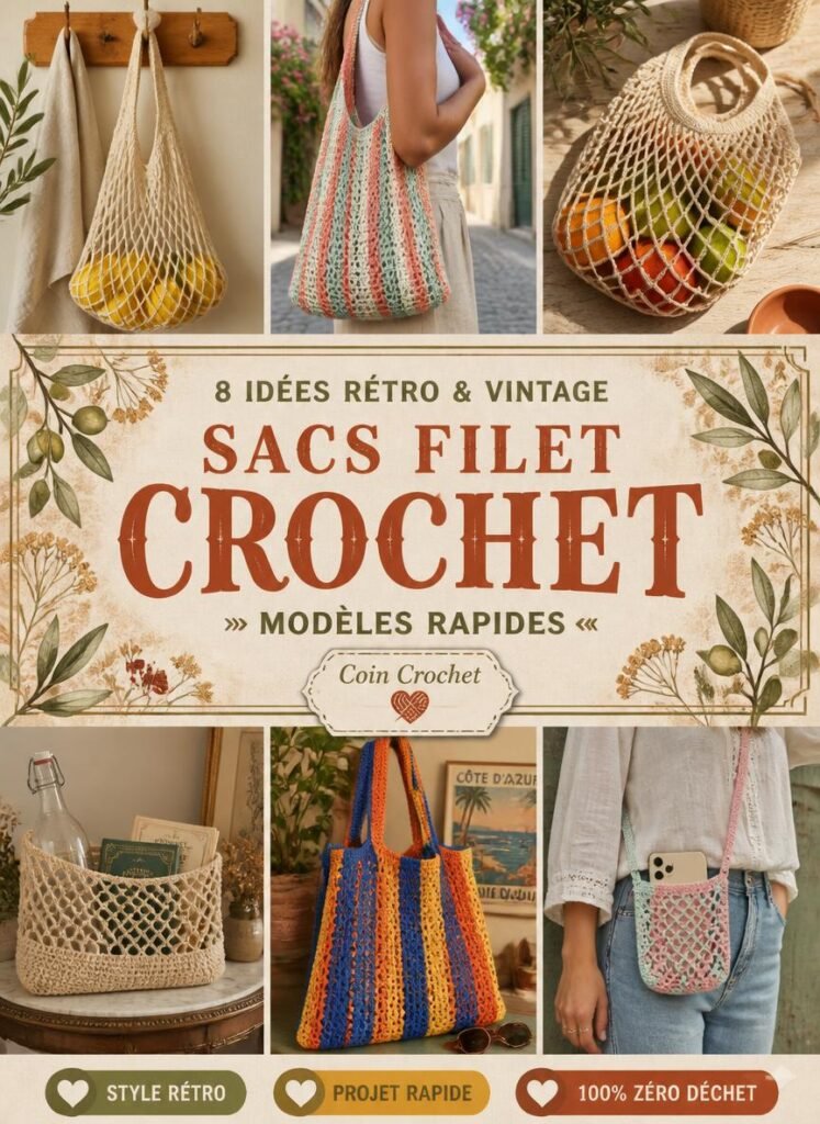 Sac Filet Crochet Rétro : 8 Modèles Rapides et Faciles
