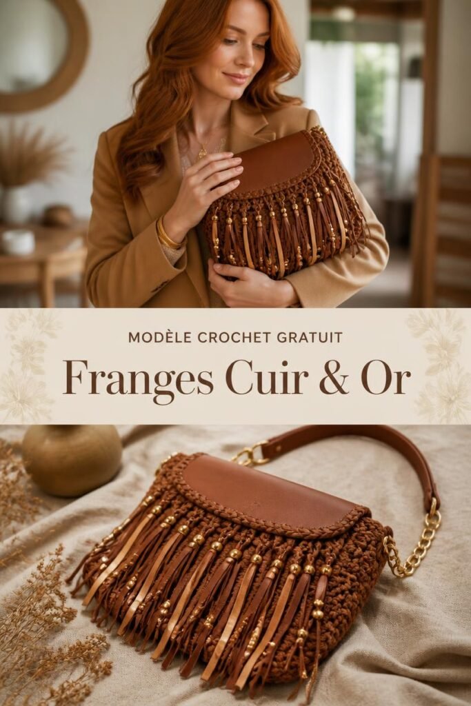 cabas crochet rabat brodé signature, accessoire luxe fait main